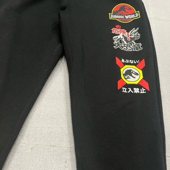 [M]Jurassic World Black Sweatpants Joggers-VGUC- Rare - Picture 2 of 8